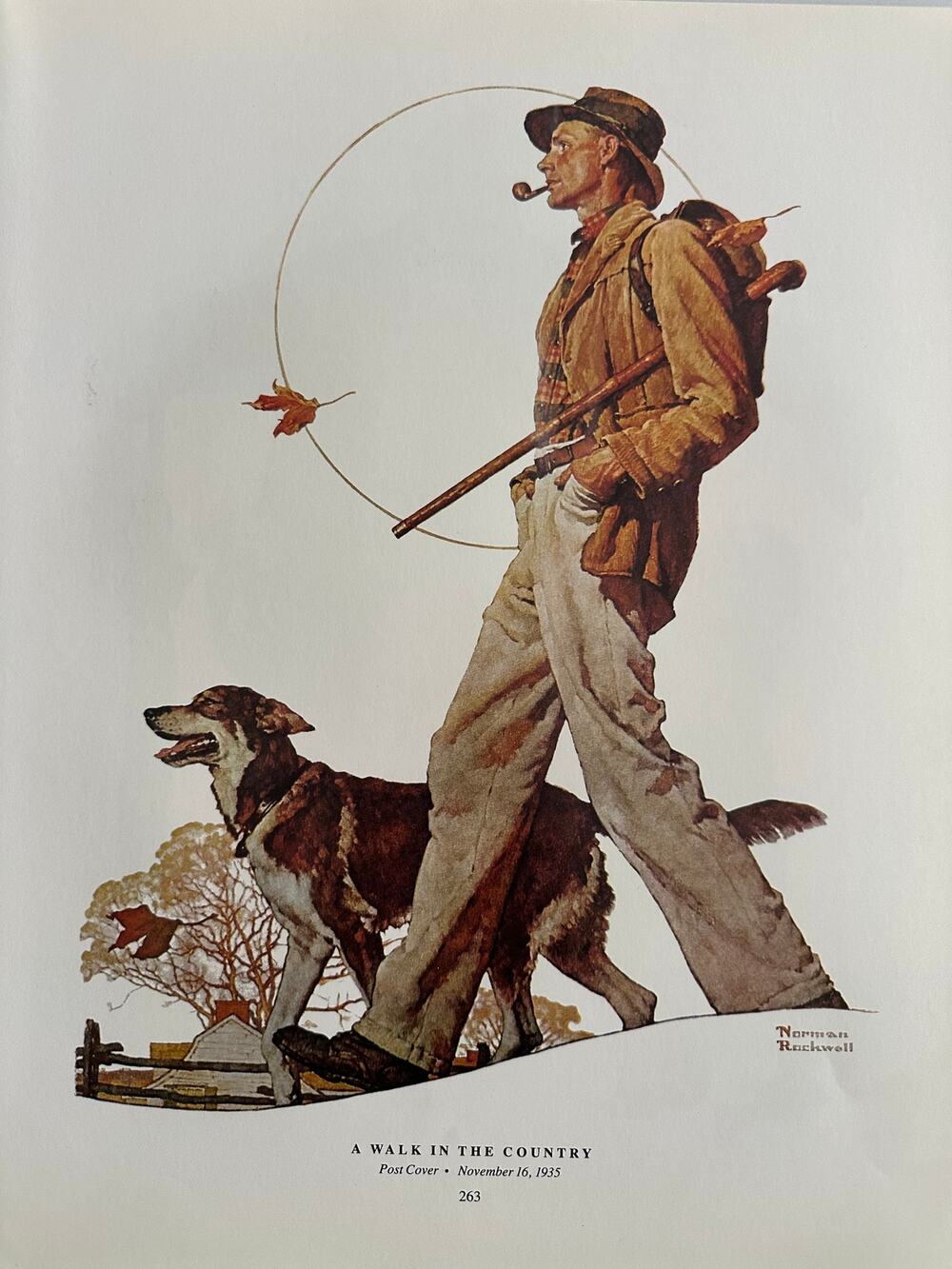 Walk in the Country, Man, Dog, The Gift, Grandpa Norman Rockwell, Print, Book Pa